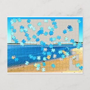 Beach Puzzle Postcard