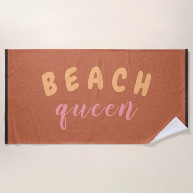 Beach Queen Custom Text Towel (Front)