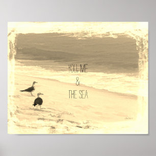 beach quote poster  sepia photograph