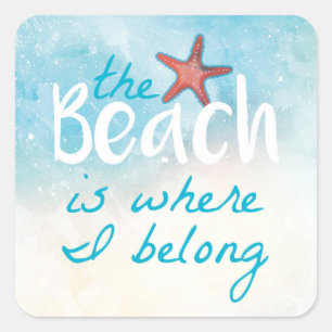 Beach Quote With Starfish   Sticker
