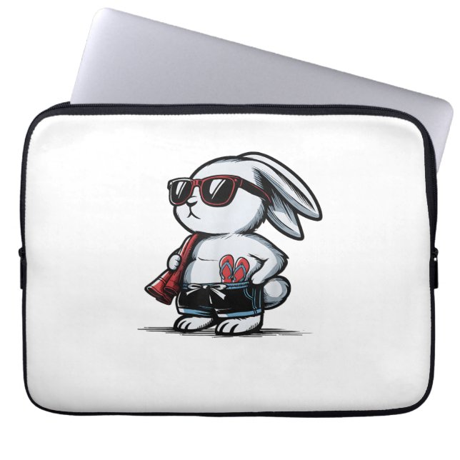Beach Rabbit Bunny Beach-Goer Summer  Laptop Sleeve (Front)