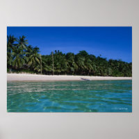 Beach, raft in a distance