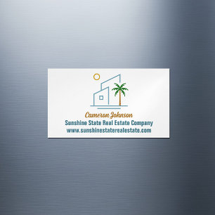Beach Real Estate Company Coastal Realtor Magnetic Business Card