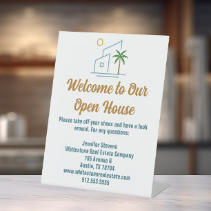 Beach Real Estate Company Custom Open House Pedestal Sign
