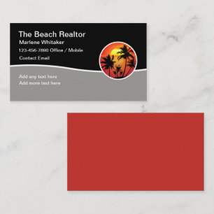 Beach Realtor Trendy Modern Business Cards