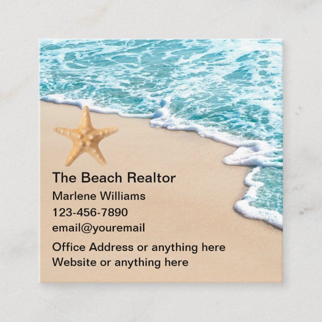 Beach Realtor Tropical Theme Business Cards (Front)