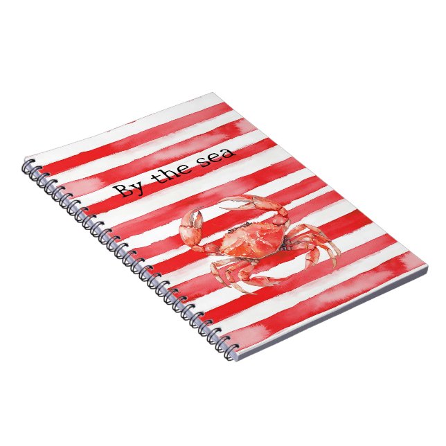 Beach Red by the sea crab  Notebook (Right Side)