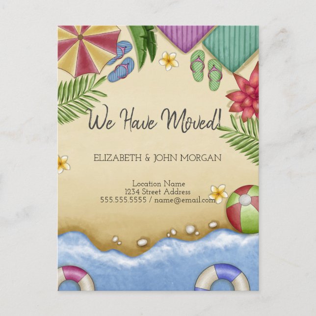  Beach Relax Moving Announcement  (Front)