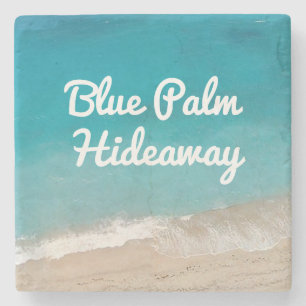 Beach Rental Retro Mod Custom Stone Coaster