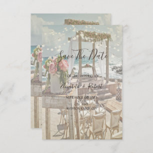Beach Retro Arbor String Lights Save The Date