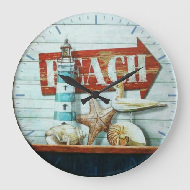 Beach Retro Large Clock (Front)