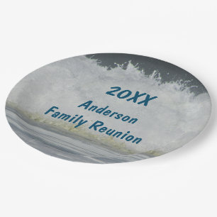 Beach Reunion Family Gathering Ocean Wave Seaside Paper Plate