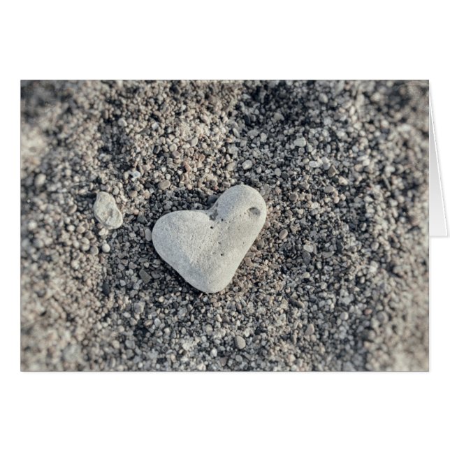 Beach Rock Heart Shaped Stone Natural Rock Love (Front Horizontal)