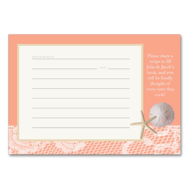Beach Romance Peach Recipe Card (Front)