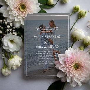 Beach Romance Photo Wedding Invitation