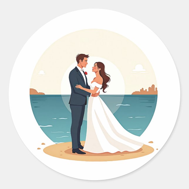 Beach Romance Sticker (Front)