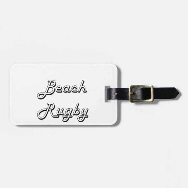 Beach Rugby Classic Retro Design Luggage Tag (Front Horizontal)
