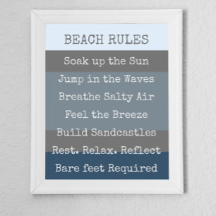 Beach Rules Modern Colorblock   Poster