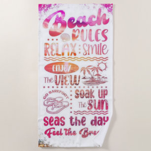 Beach Rules Towel – Funny & Practical