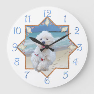 Beach Run Large Clock