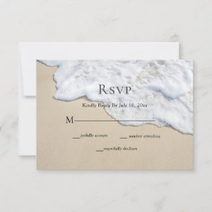 Beach Sand and Foam Wedding RSVP Card
