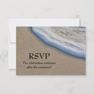 Beach Sand and Sea Foam Wedding RSVP Card