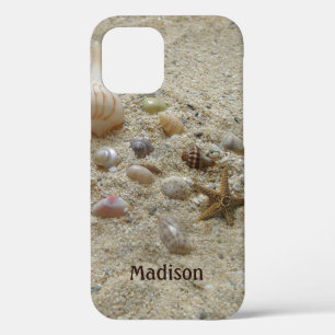 Beach Sand and Sea Shells Add Your Name iPhone 12 Case