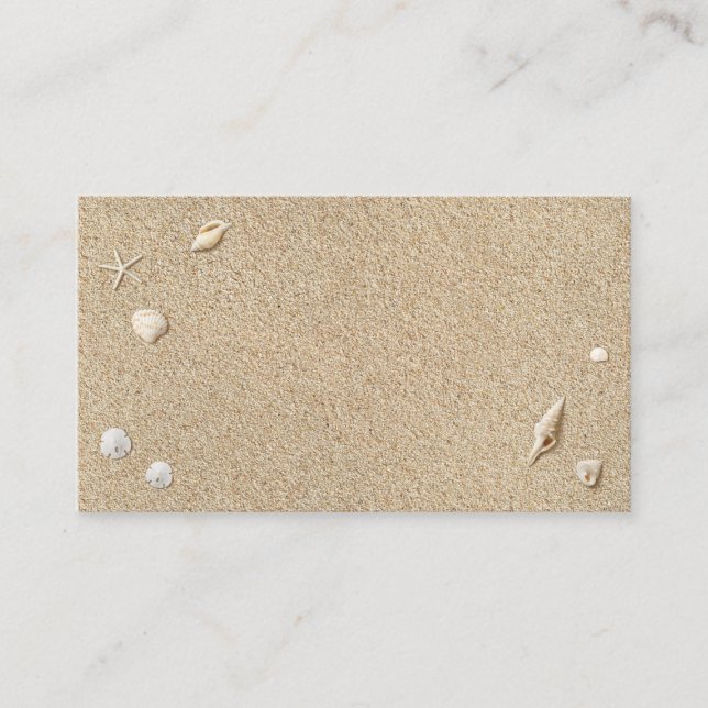 Beach Sand and Seashells Place Card (Front)