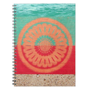 Beach Sand, Beach Towel, Ocean Spiral Notebook