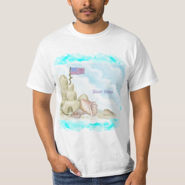 Beach Sand Castle T-Shirt (Front)
