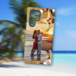 Beach Sand Custom Photo Template Phone Case<br><div class="desc">Beach themed smartphone case with seashells and sand bordering your photo. Select a favourite photo and upload it to the photo template. A starfish and seashells, in sand, border the top and bottom. Shown on a Galaxy case, but should transfer fine to any other phone case listed. It will print...</div>
