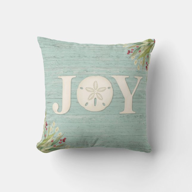 Beach Sand Dollar Christmas Joy Cushion (Front)