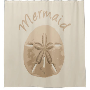 Beach Sand Dollar Mermaid Quote Custom Colour Shower Curtain