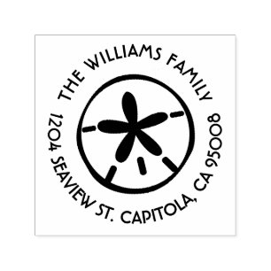Beach Sand Dollar Return Address Self-inking Stamp
