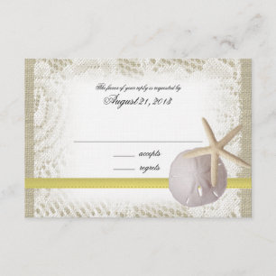 Beach Sand Dollar Wedding Response Card