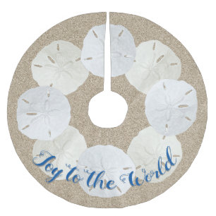 Beach Sand Dollars Custom Christmas Saying Brushed Polyester Tree Skirt