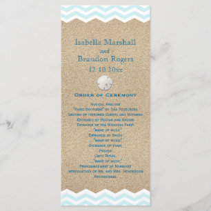 Beach Sand Dollars Wedding Program Programme