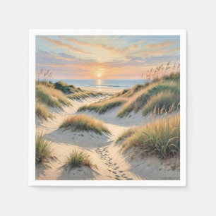 Beach Sand Dune Footprints Napkin