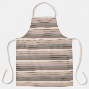 Beach Sand Earth Tone Colour Stripes On Watercolor Apron