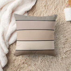 Beach Sand Earth Tone Colour Stripes On Watercolor Cushion