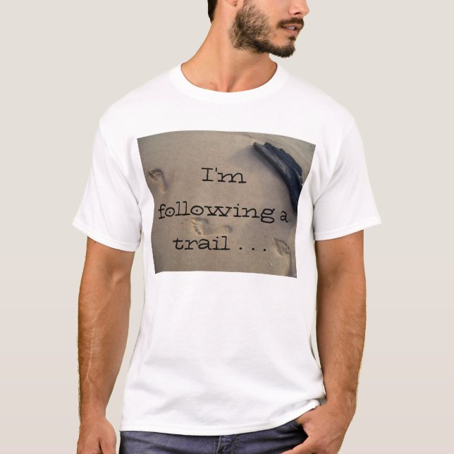 Beach Sand Footprints Trail Love the Beach Tshirt (Front)