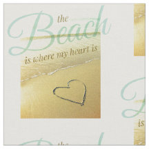 Beach Sand Heart Photo Fabric