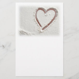 Beach Sand Heart Stationery