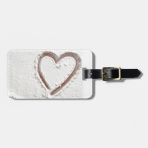 Beach Sand Heart Valentine Luggage Tag