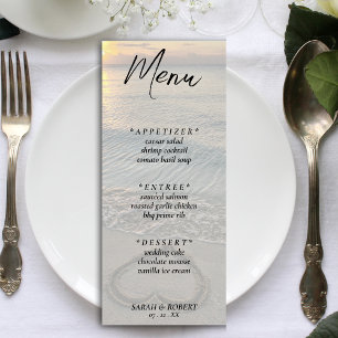 Beach Sand Heart Wedding Reception Menu