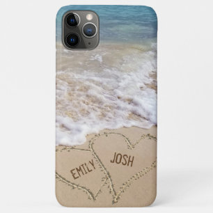 Beach Sand Hearts with names Case-Mate iPhone Case