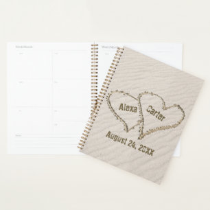 Beach Sand Hearts with Names Planner