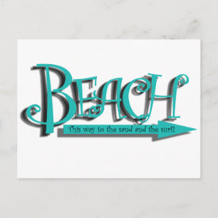 Beach sand-n-surf postcard
