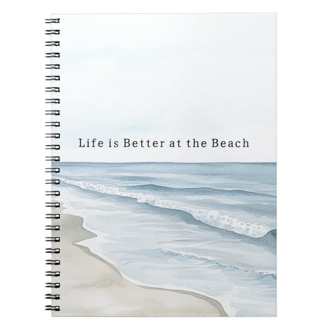 Beach Sand Ocean Notebook (Front)
