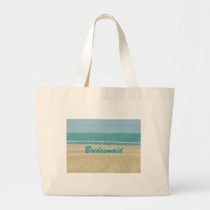 Beach Sand Ocean Scene Bridesmaid or Bride Large Tote Bag